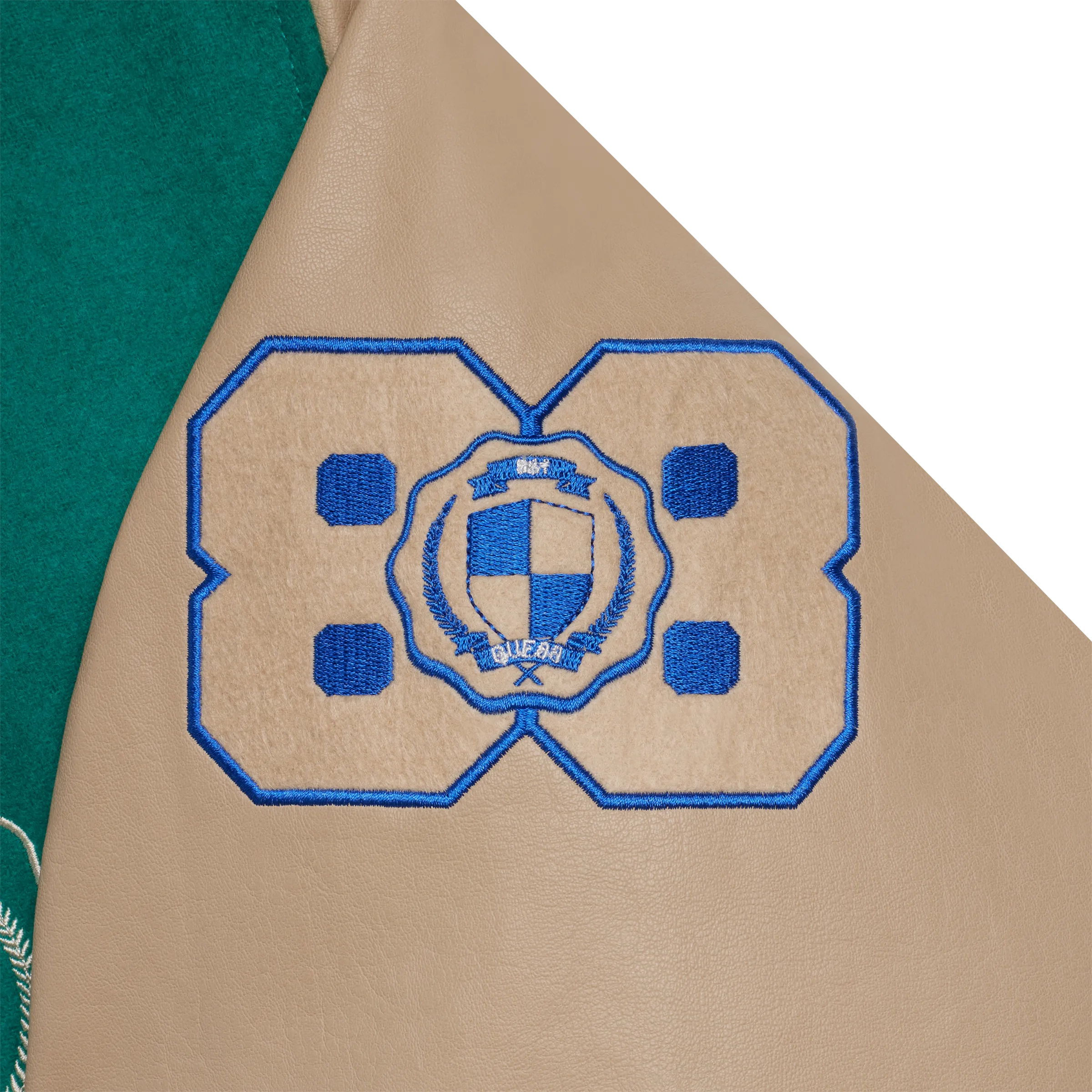 GUE88 UNIVERSITY Green Letterman Jacket