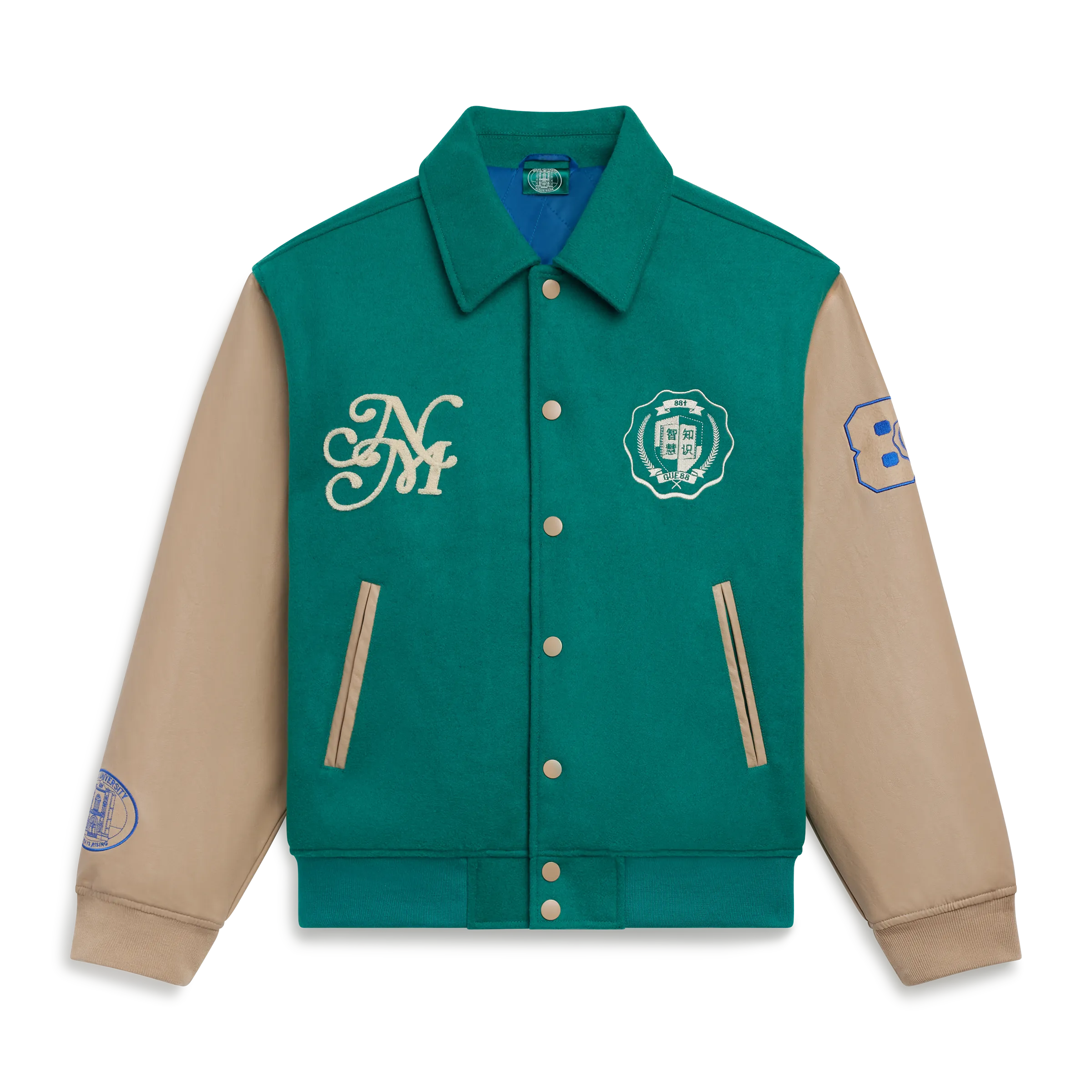GUE88 UNIVERSITY Green Letterman Jacket
