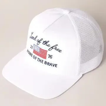 Land of the Free Embroidery Meshback Trucker Hat