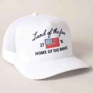 Land of the Free Embroidery Meshback Trucker Hat
