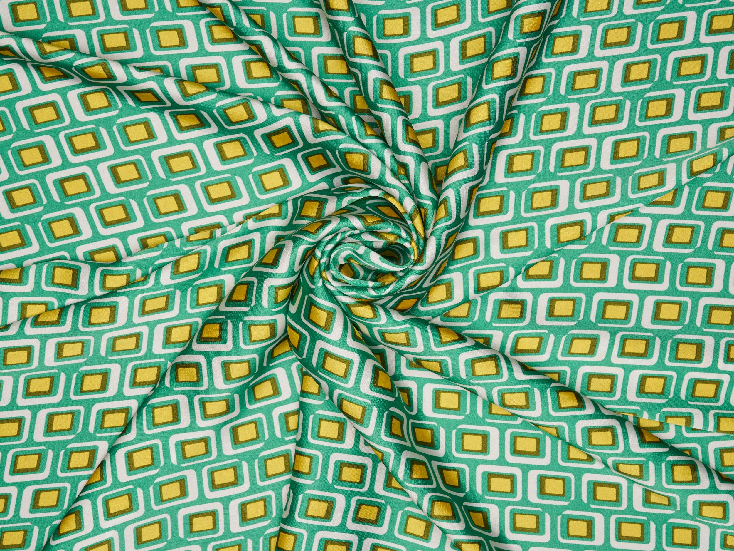 Lightweight  satin  fabric -   Diamond Squares print