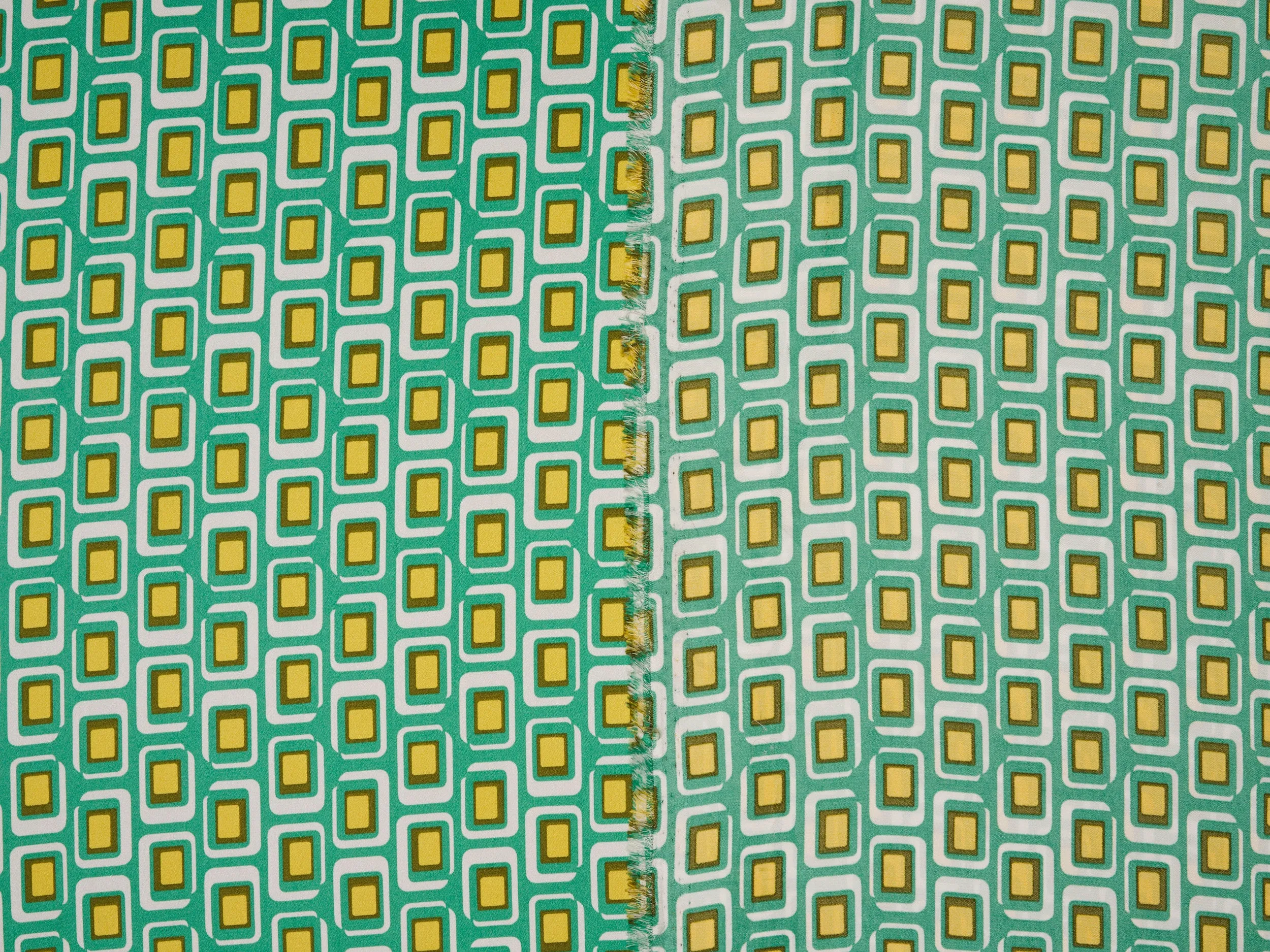 Lightweight  satin  fabric -   Diamond Squares print