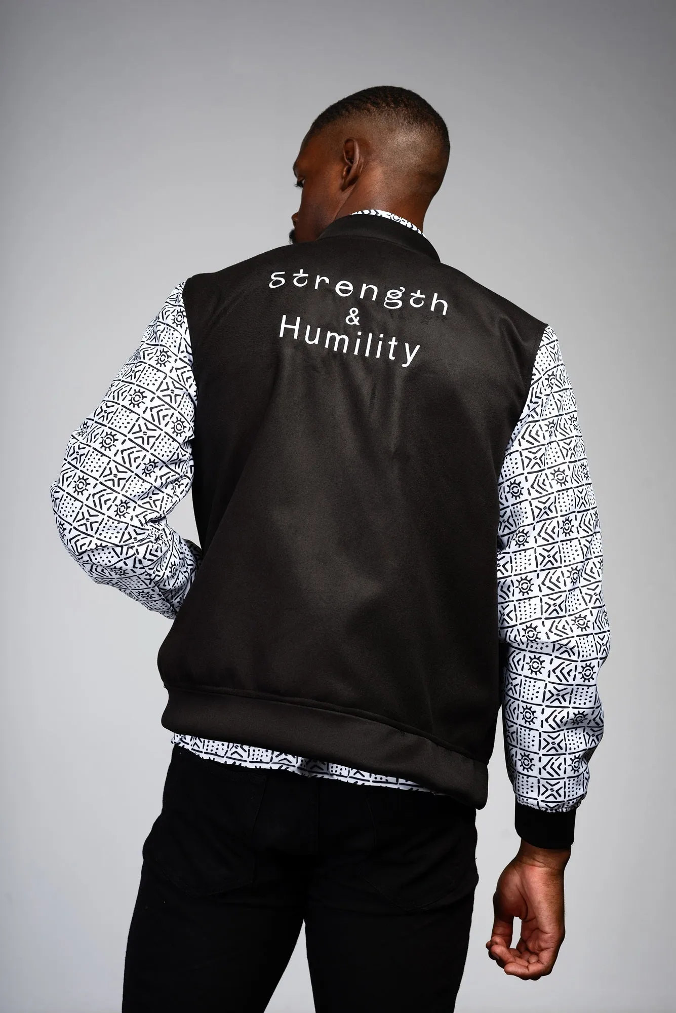 Mens - Bogolan Varsity Jacket (WHT)