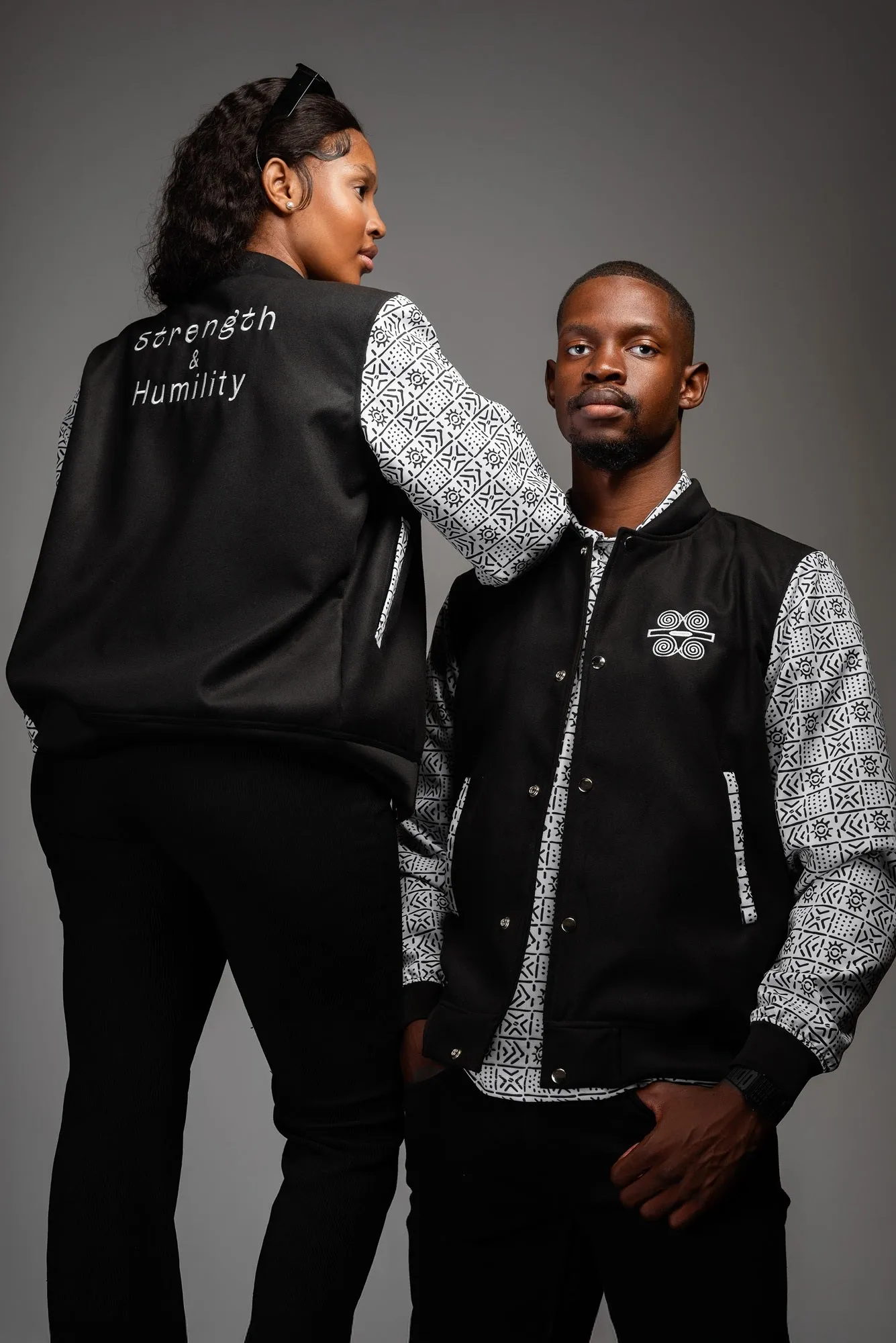 Mens - Bogolan Varsity Jacket (WHT)