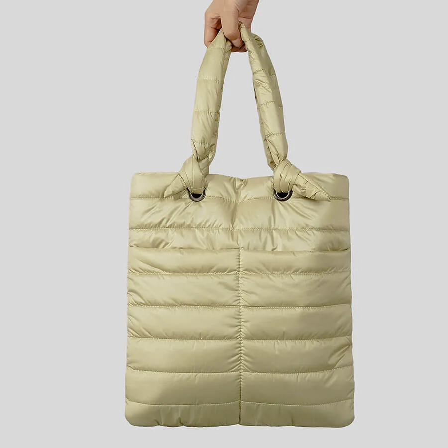 Simple Quilted Puffy Puffer Tote Bags-Showtown