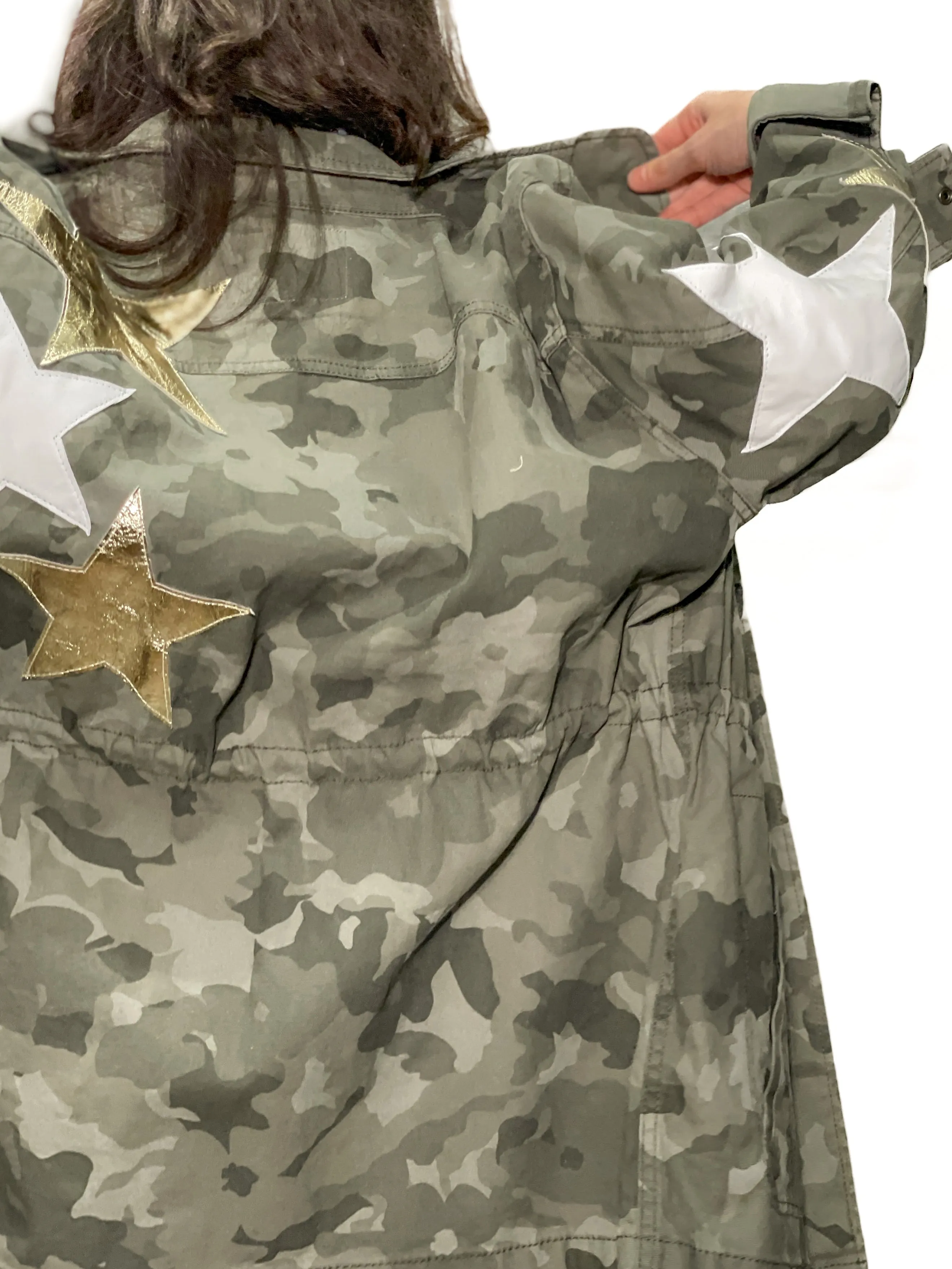 Upcycled Stars Camo Jacket