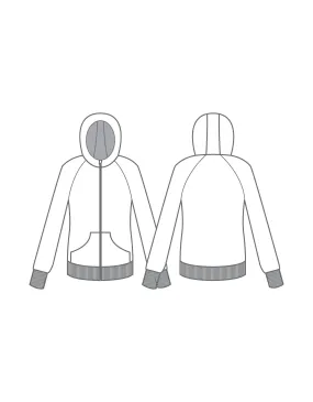 White Marble Full Zip Hoody