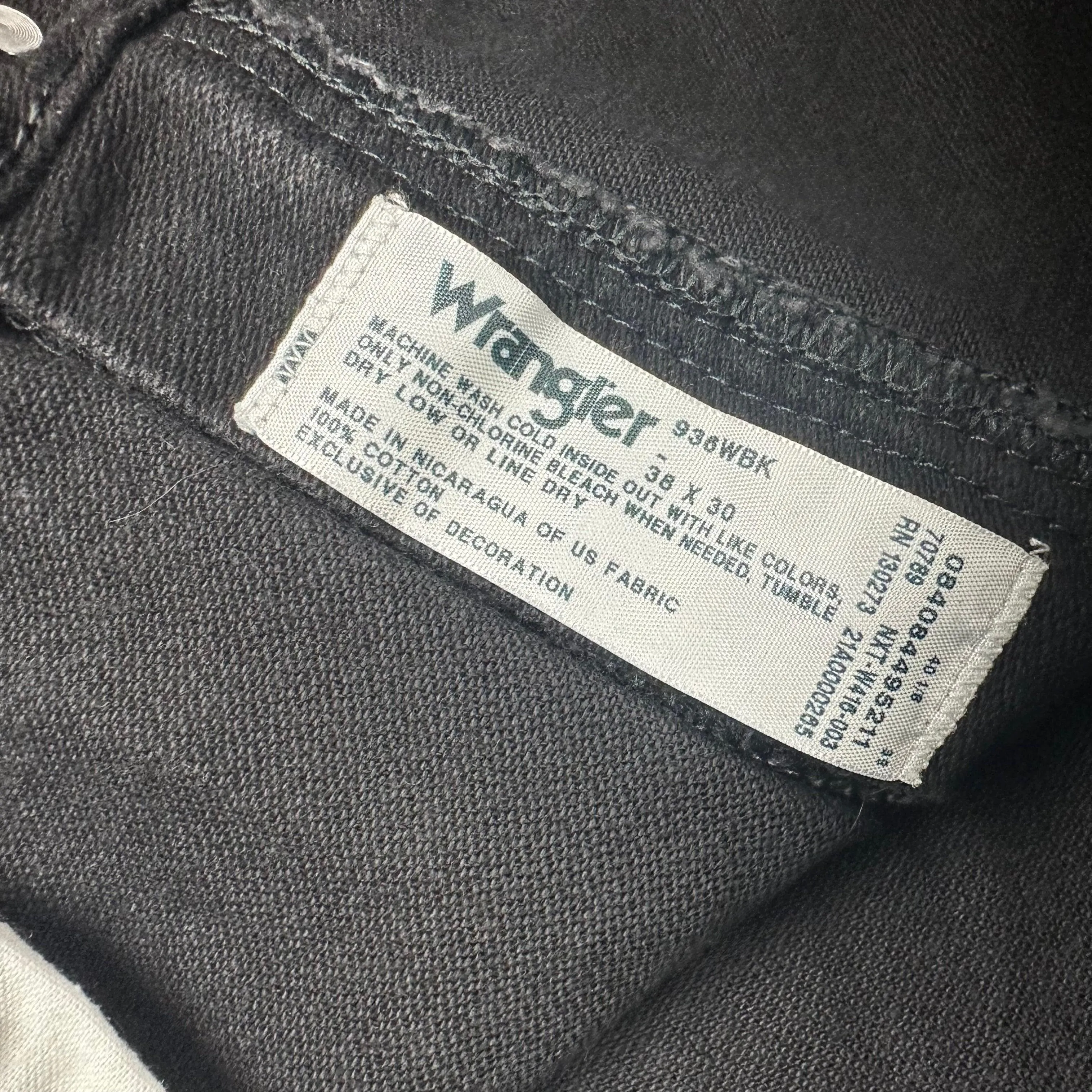 Wrangler Mens Black Classic Jeans - Size 38/30